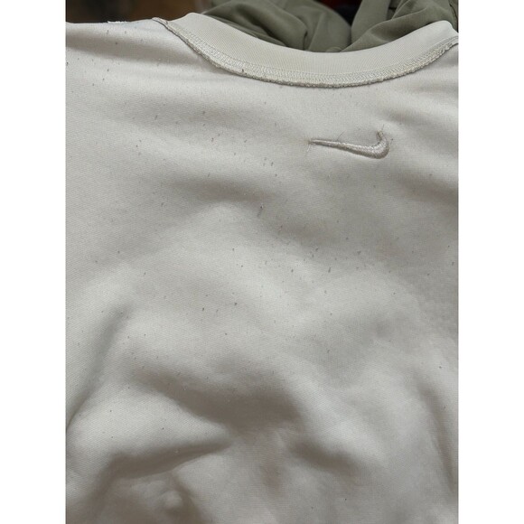 Nike Women's White Ivory Cropped Sherpa Fleece‎ Oversized Sweatshirt Sz L Large - Picture 8 of 8